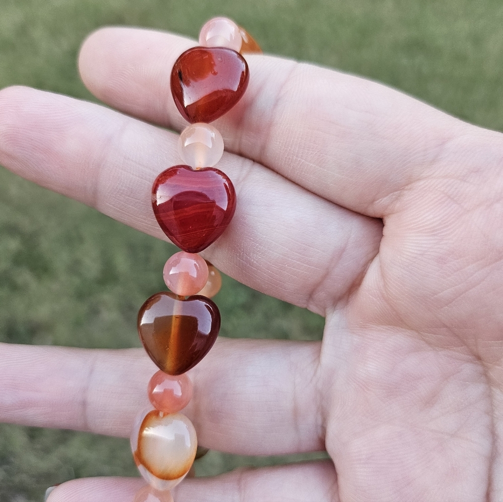carnelian heart bracelet diy